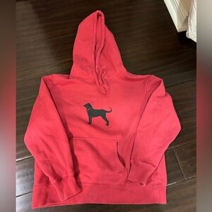 The Black Dog Red Hoodie Kids Medium